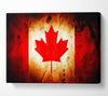 Canadian Flag Grunge Canvas Wall Art