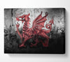 Welsh Dragon Grunge Canvas Wall Art