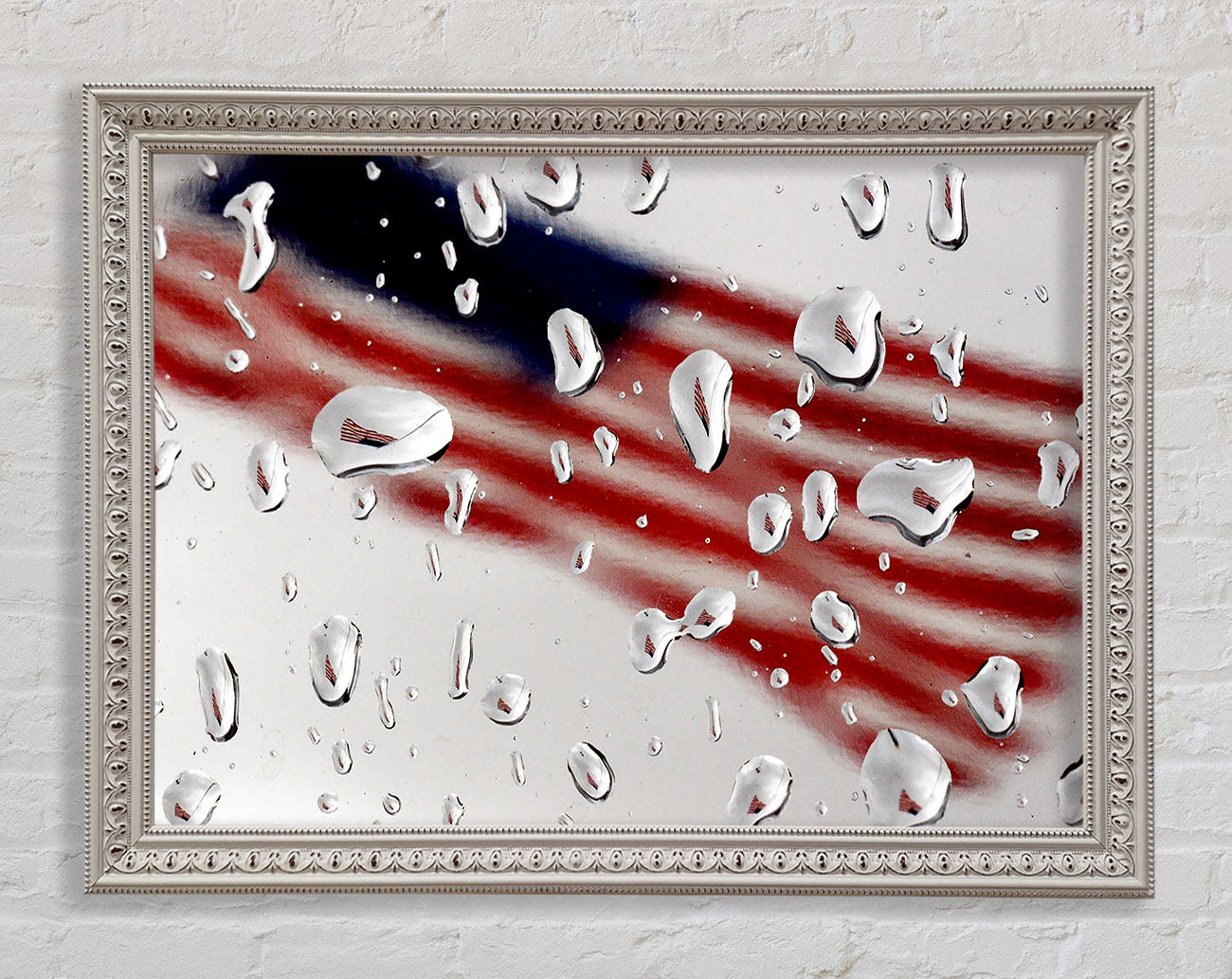 American Flag Droplet Framed Wall Art