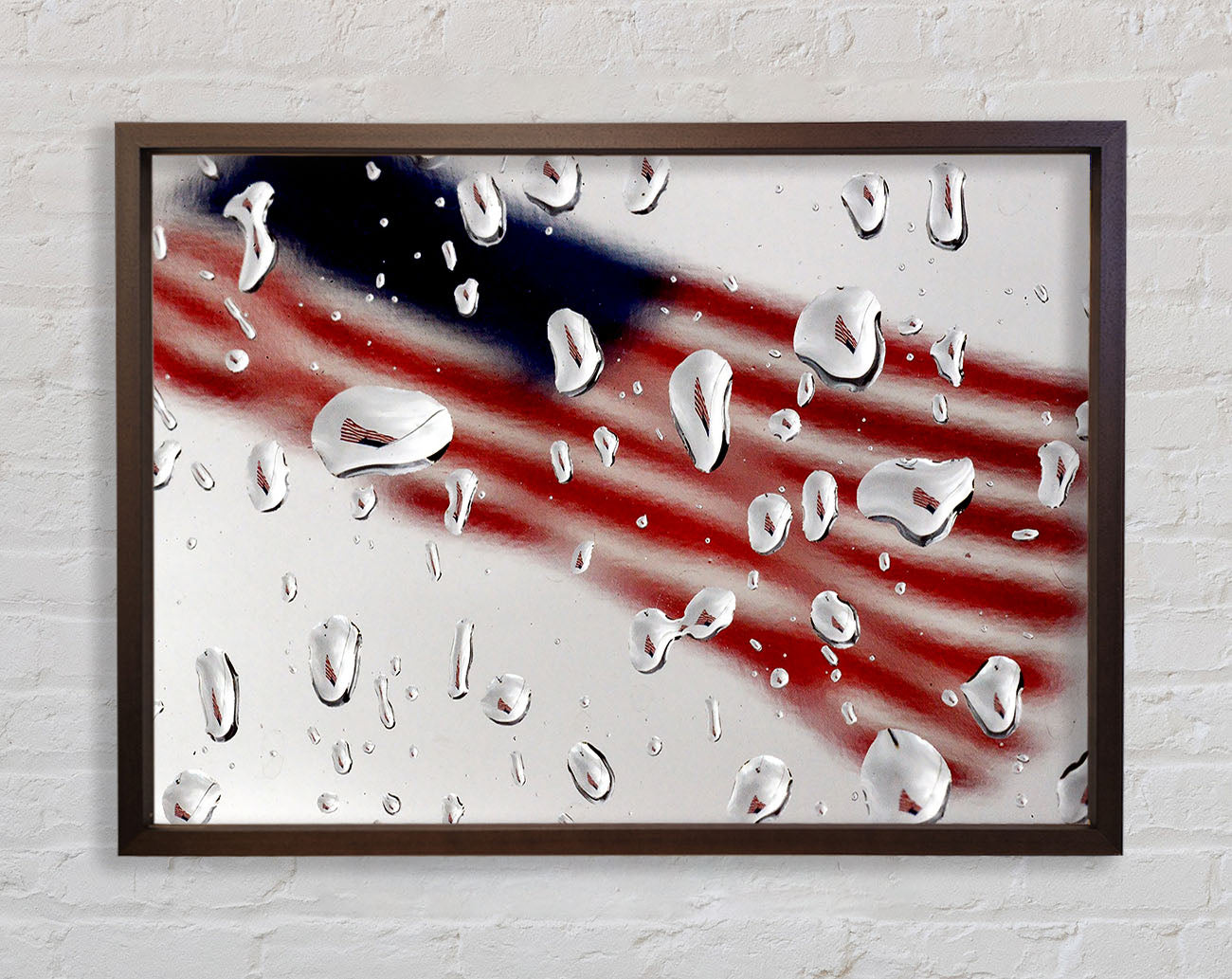 American Flag Droplet Framed Wall Art