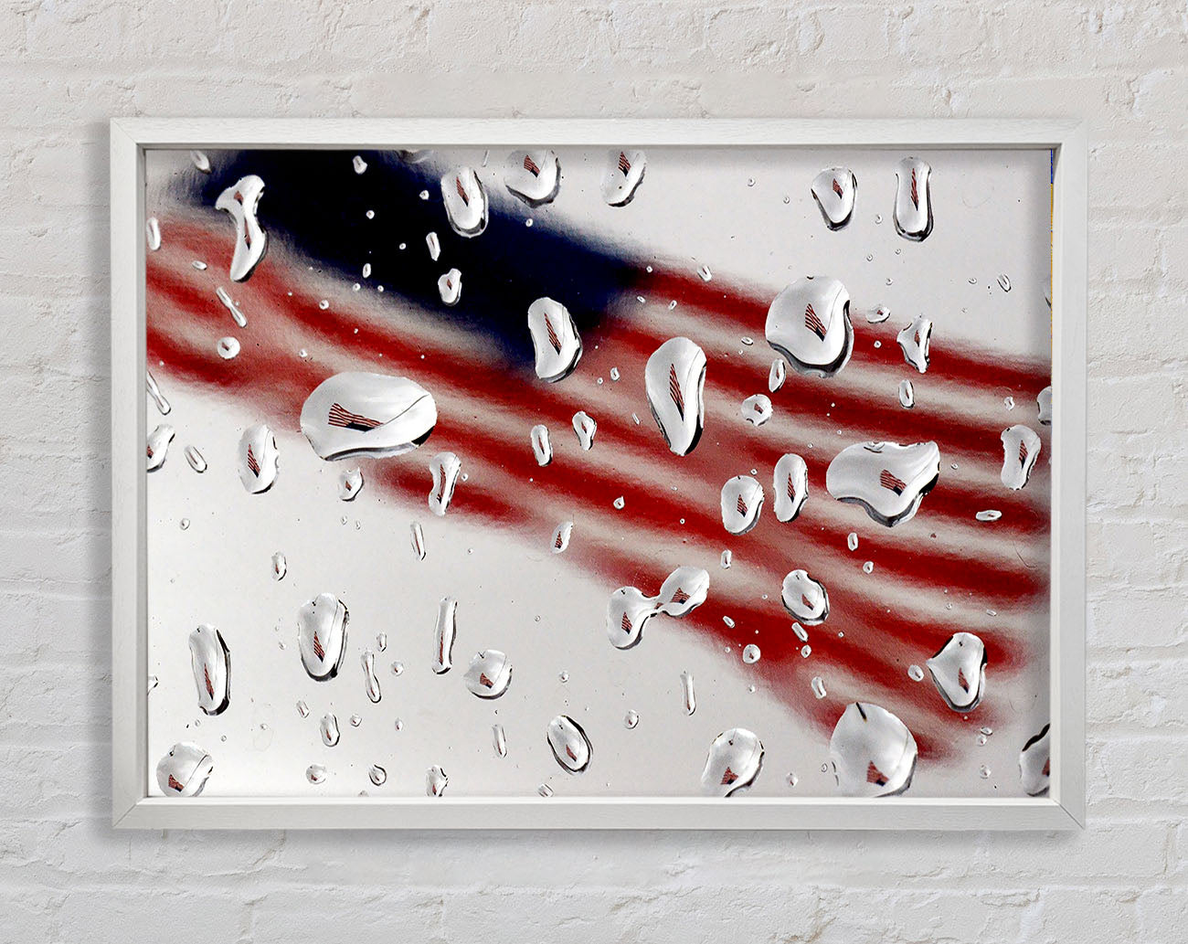American Flag Droplet Framed Wall Art