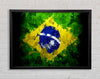 Brazilian Flag Grunge Framed Wall Art