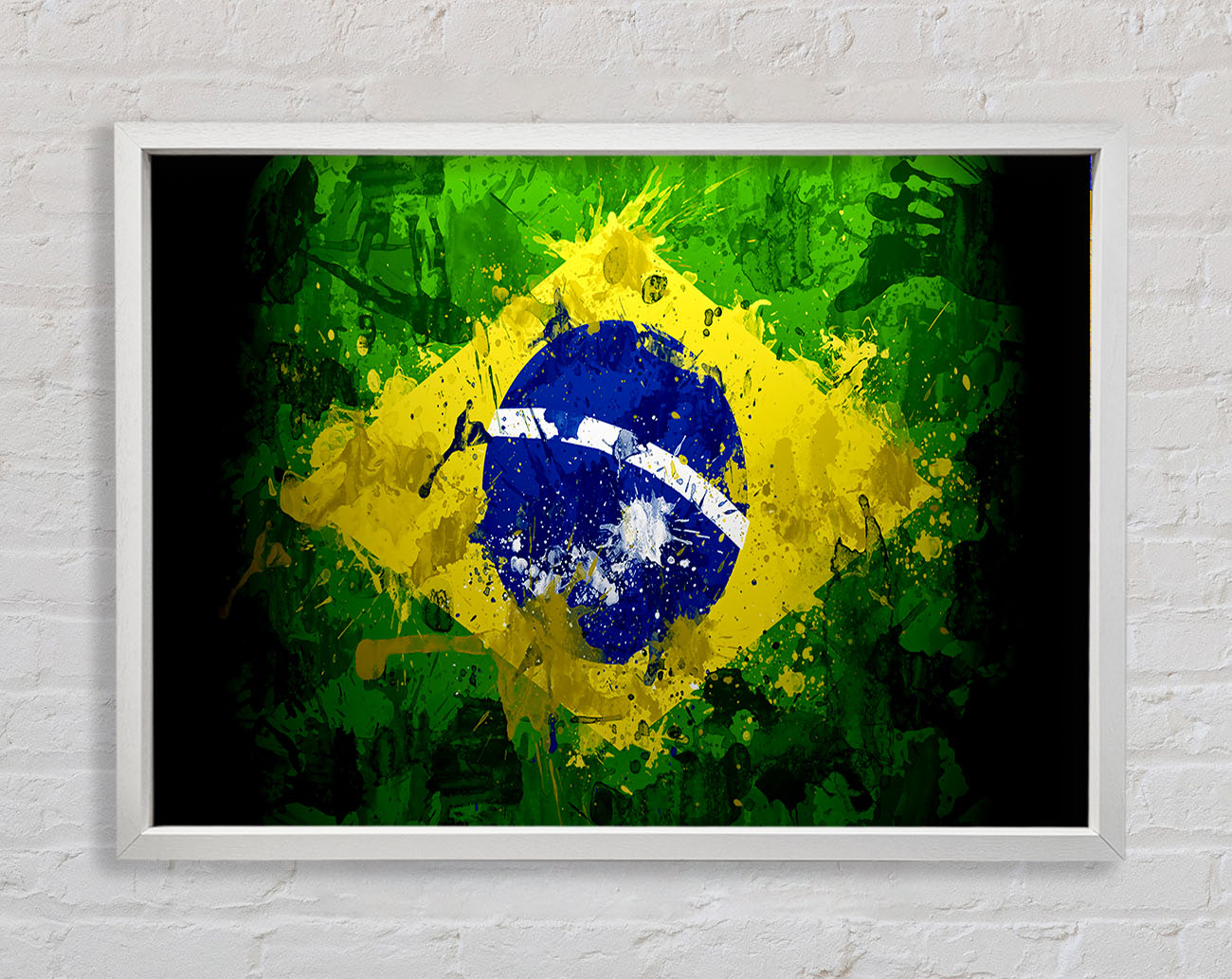 Brazilian Flag Grunge Framed Wall Art