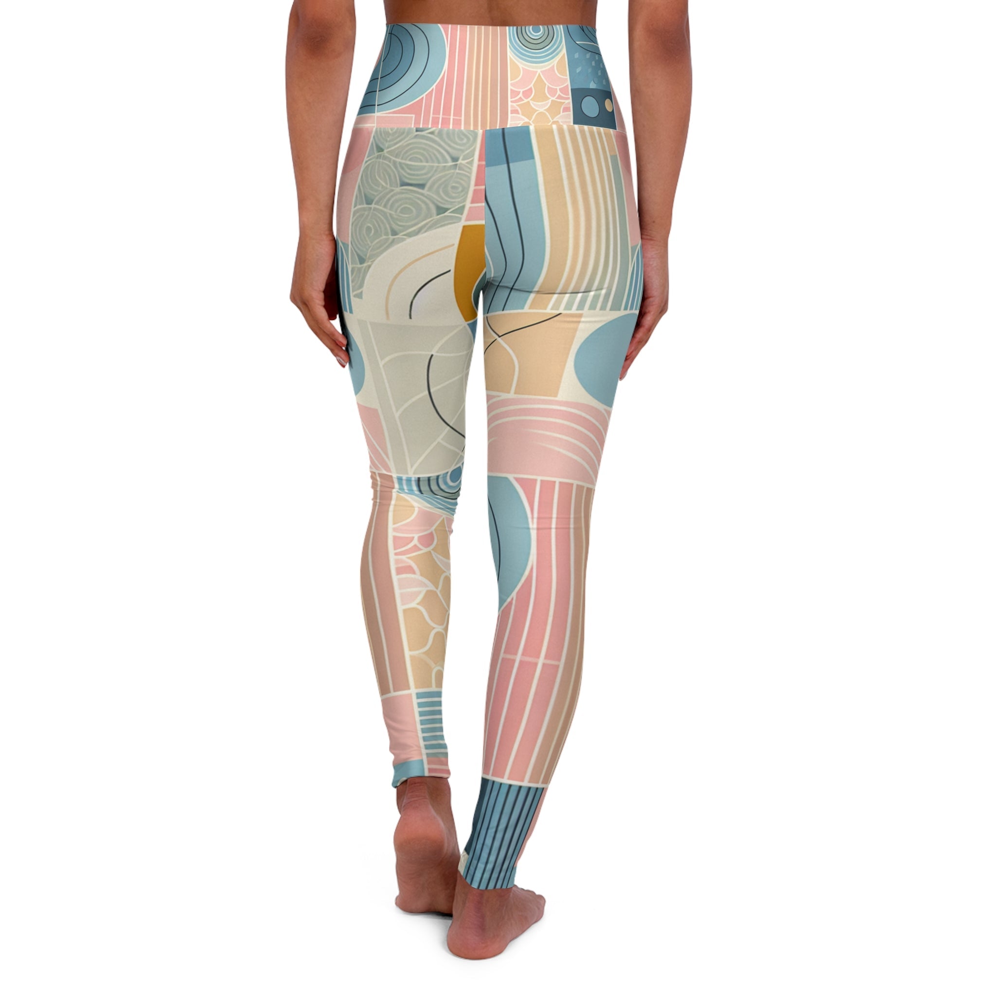 Contemporary Pastel Leggings - Stylish Comfort in Soft Pink, Blue, Yellow & Green Hues