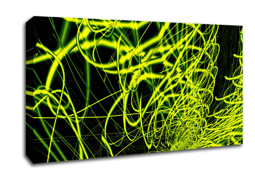 Lime Green Maze Canvas Wall Art