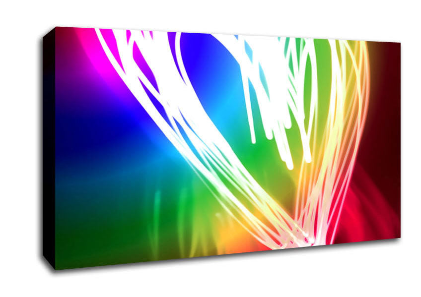 Neon Heart Canvas Wall Art