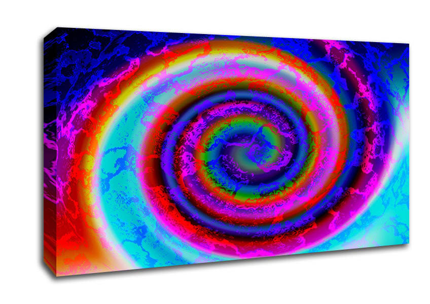 Neon Rainbow Coil Canvas Wall Art