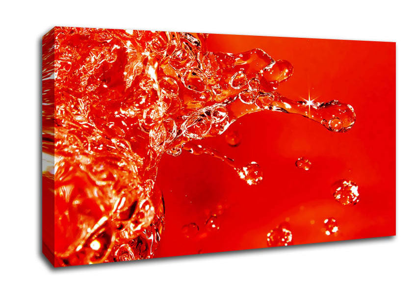 Orange Water Splash Canvas Wall Art