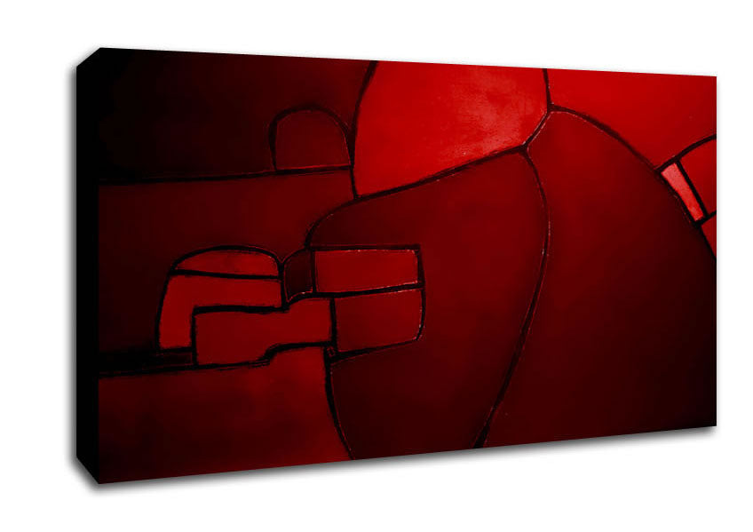 Over The Hill Red Canvas Wall Art