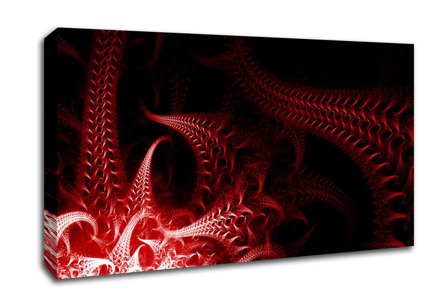 Past And Present Red Canvas Wall Art