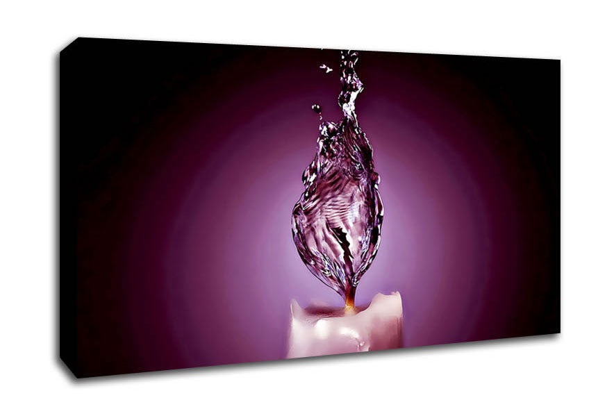Purple Water Candle Canvas Wall Art