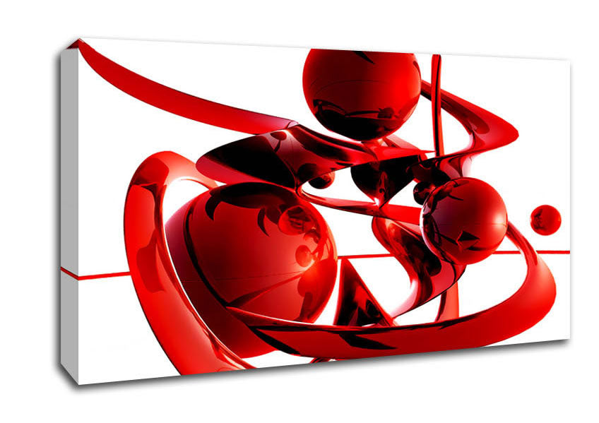 Red Balls Spiralling Canvas Wall Art