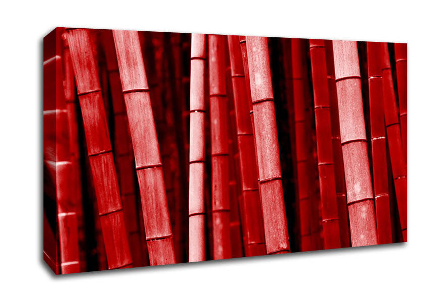 Red Bamboo Canvas Wall Art