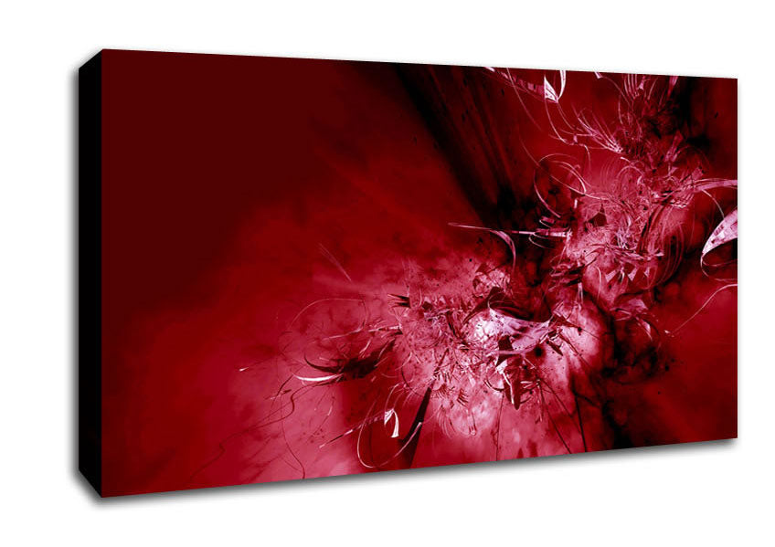 Red Broken Glass Canvas Wall Art