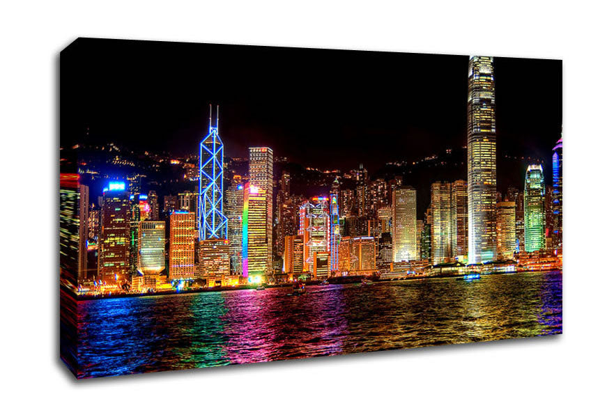 A Symphony Of Lights Hong Kong Canvas Wall Art