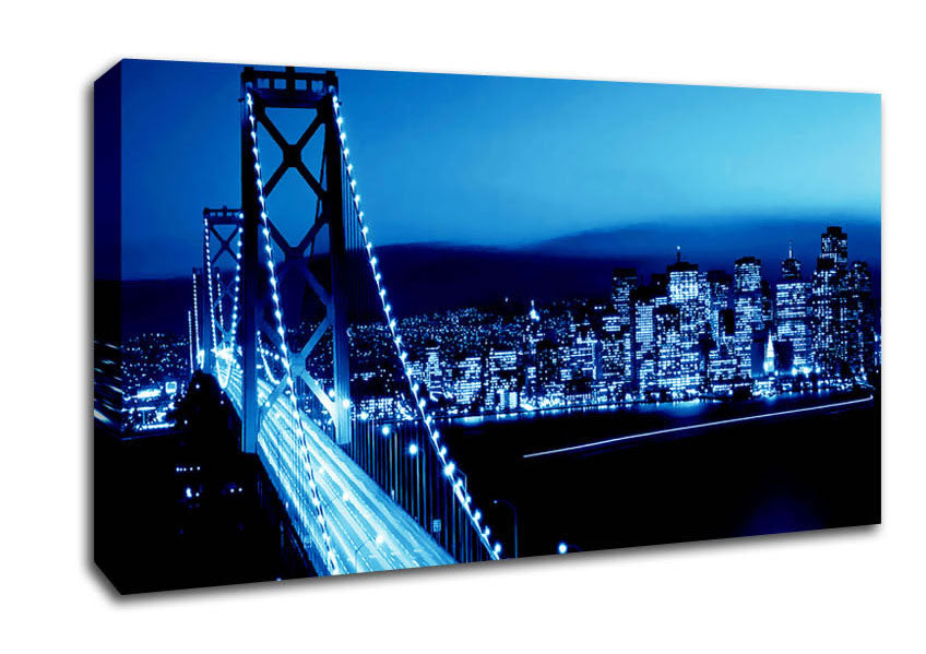 Brooklyn Bridge Blues Canvas Wall Art