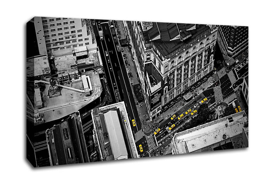 New York City Streets From Above Canvas Wall Art