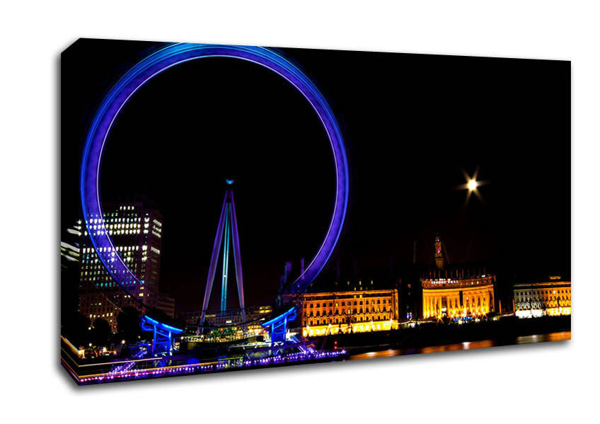 London Eye Blues In London Canvas Wall Art