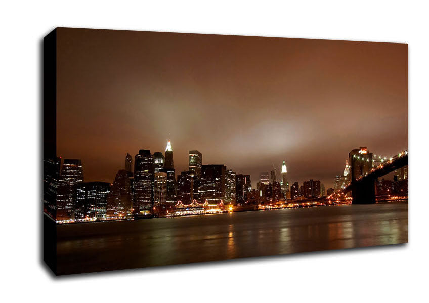Hong Kong Chocolate Glow Canvas Wall Art