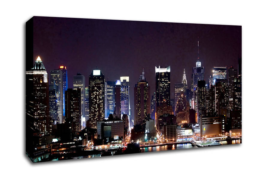 Hong Kong Night Glow Canvas Wall Art