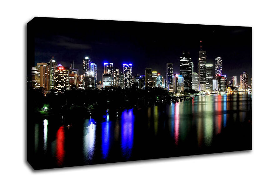 Hong Kong Rainbow Light Reflections Canvas Wall Art