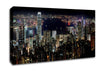 Hong Kong Waters At Night Canvas Wall Art