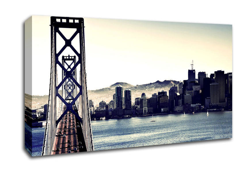 Intersection On Bay Bridge Canvas Wall Art