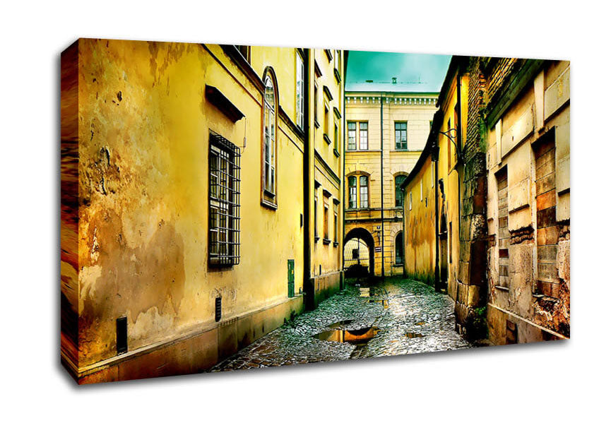 Italian Walkways Rain Canvas Wall Art