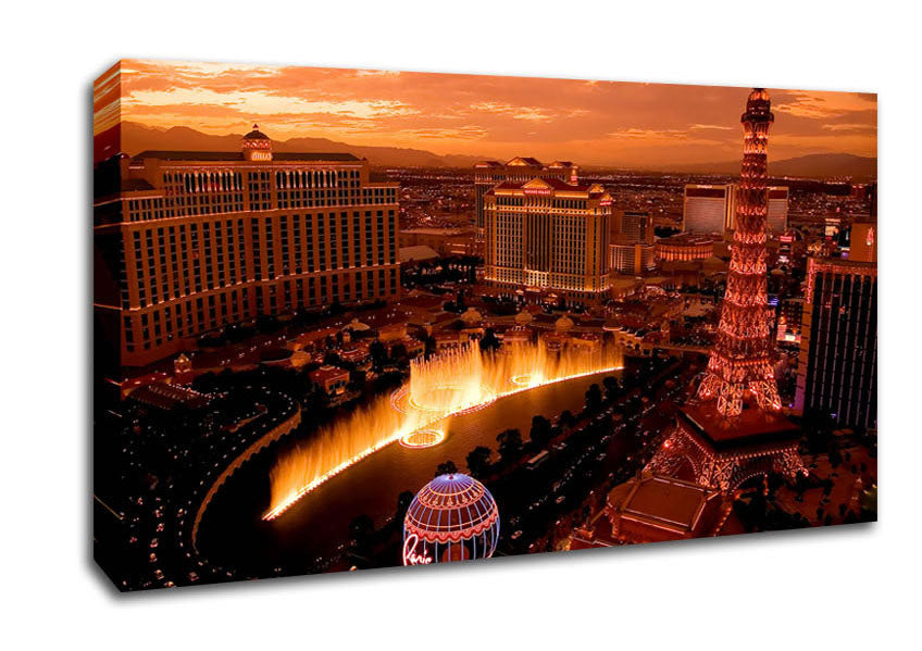 Las Vegas Little Eiffel Tower Canvas Wall Art