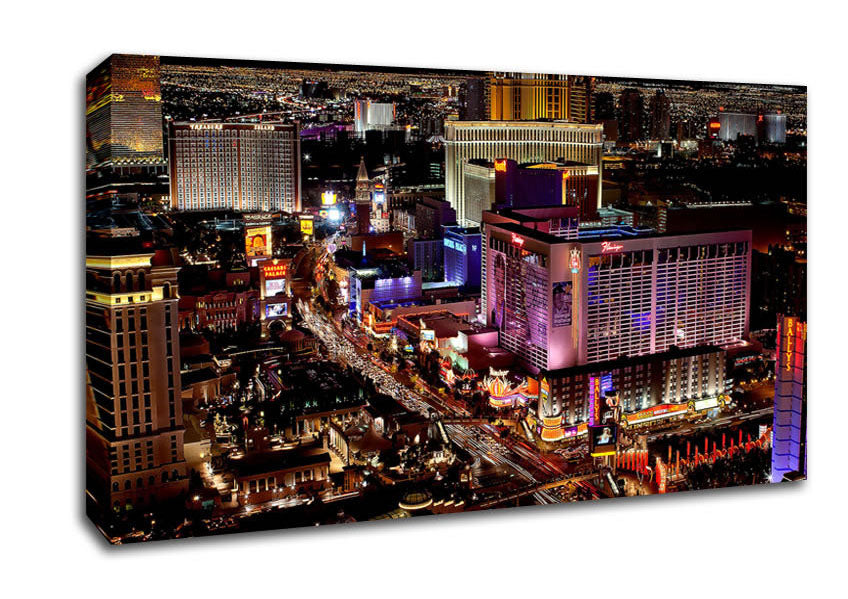 Las Vegas Strip Night Lights Canvas Wall Art