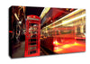 London Red Night Bus Blur Canvas Wall Art