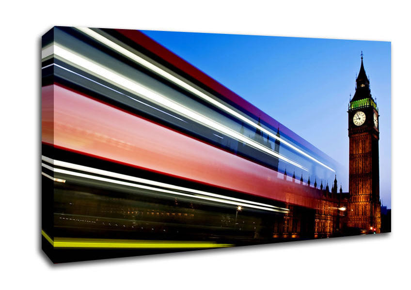 London Big Ben Double Decker Bus Canvas Wall Art