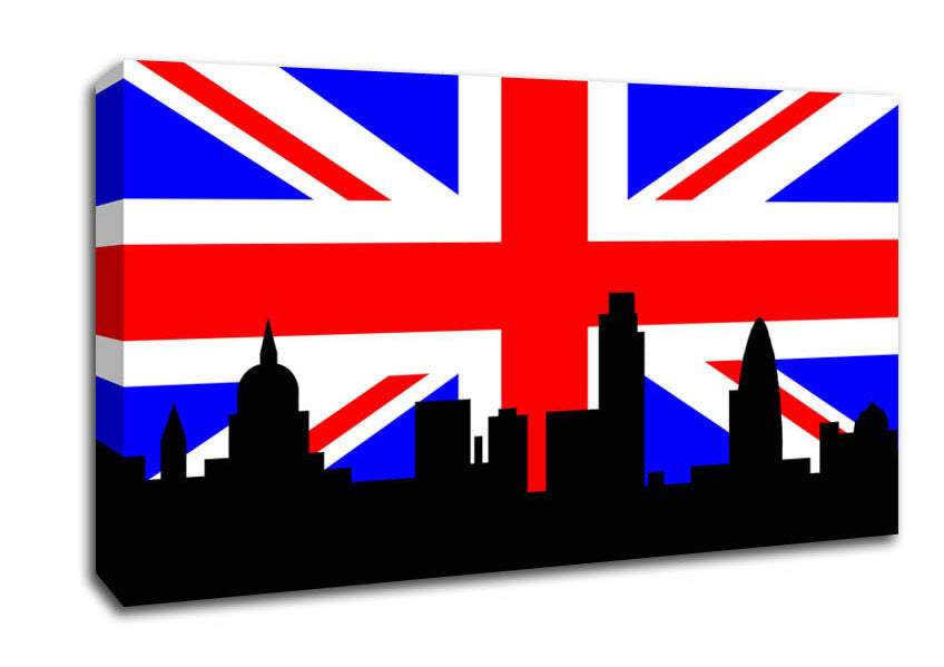 London City Great British Flag Canvas Wall Art