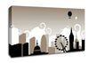 London City Outline Beige Canvas Wall Art