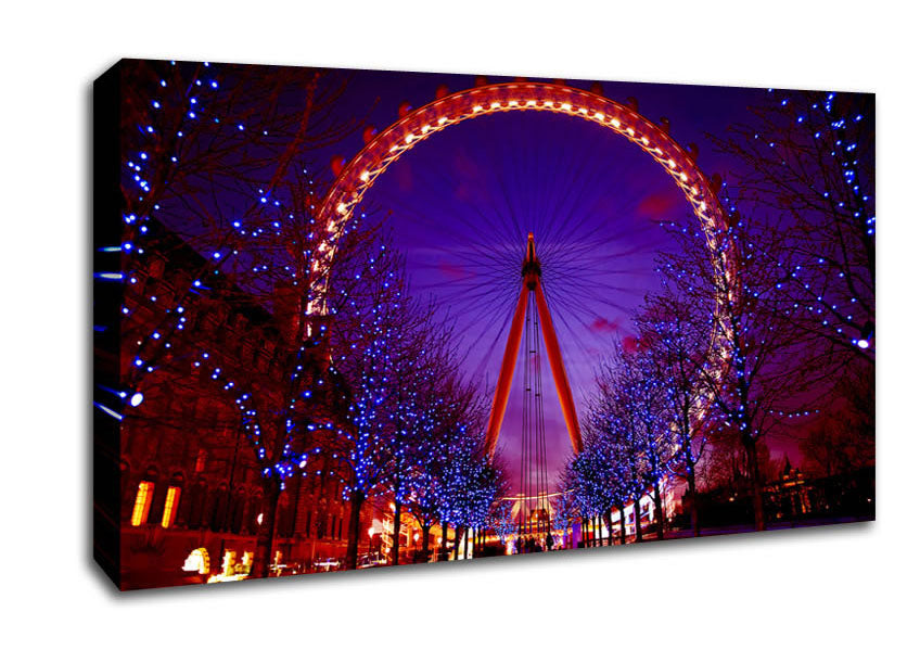 London Eye Night Lights Canvas Wall Art