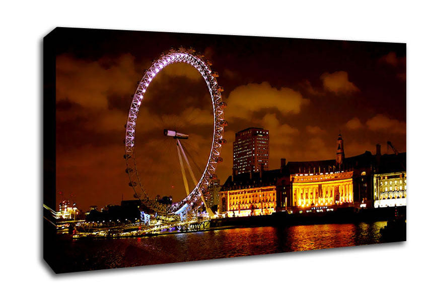 London Eye Night Skys Canvas Wall Art