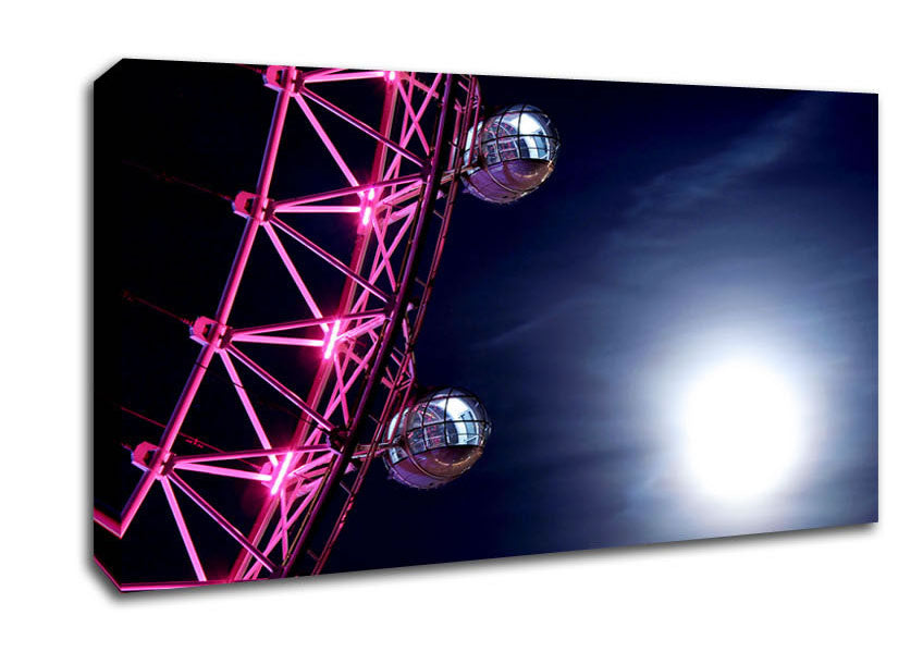 London Eye Pods In The Moonlight Canvas Wall Art