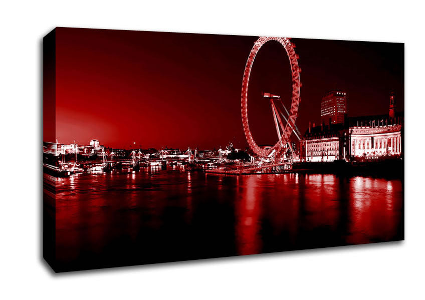 London Eye Red Canvas Wall Art