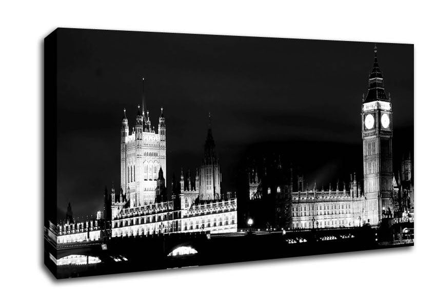 London Houses Of Parliament Dark Nights Canvas Wall Art