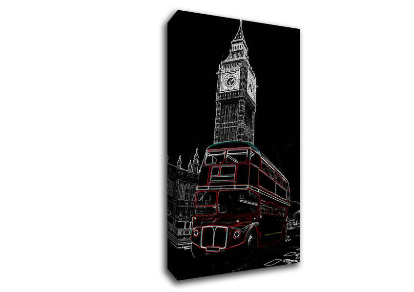London Night Bus Canvas Wall Art