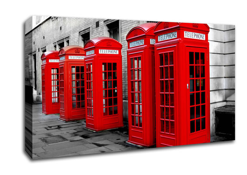 London Red Telephone Boxes Canvas Wall Art