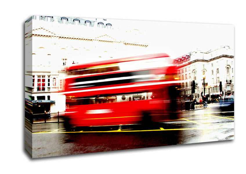 London Retro Red Bus Canvas Wall Art