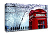 London Telephone Box In The Snow Canvas Wall Art