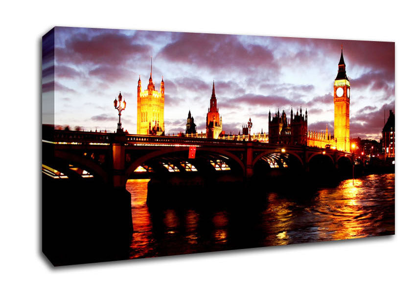 London Thames Reflections Canvas Wall Art