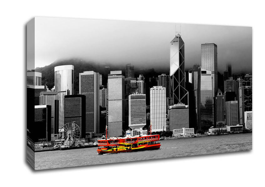 Hong Kong River Boat Canvas Wall Art
