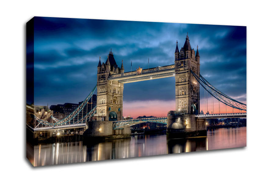 London Tower Bridge At Dusk Canvas Wall Art