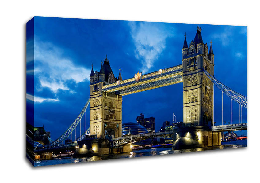 London Tower Bridge Blue Night Skys Canvas Wall Art