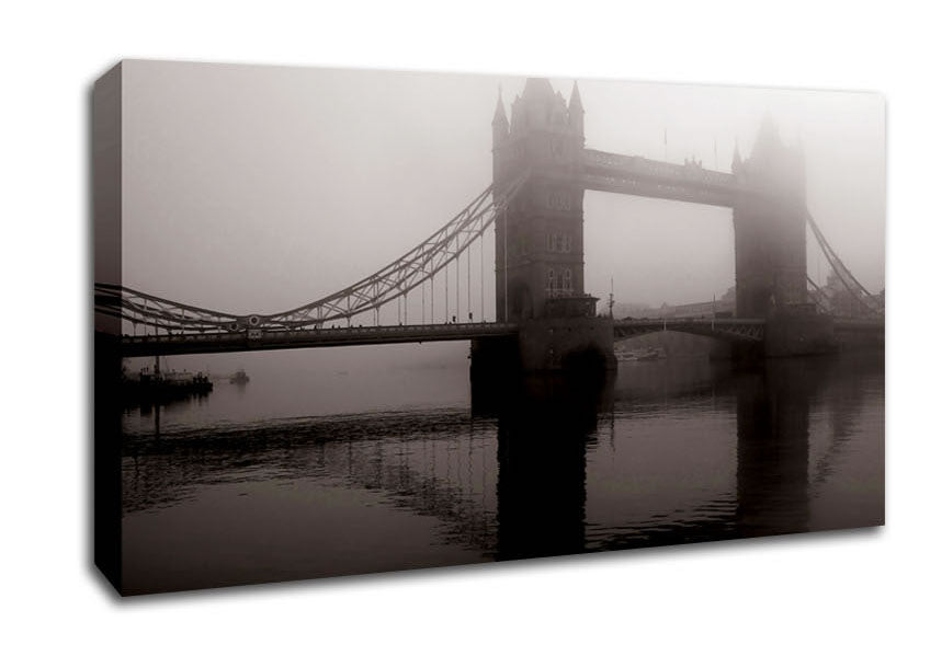 London Tower Bridge Mist Canvas Wall Art