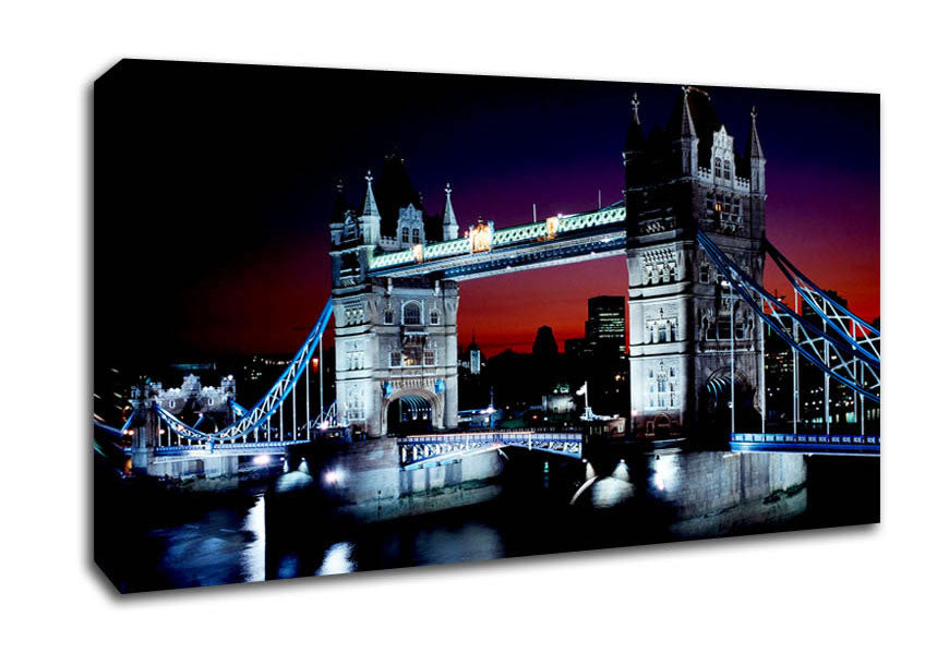 London Tower Bridge Night Vision Canvas Wall Art