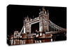 London Tower Bridge Retro Sepia Canvas Wall Art